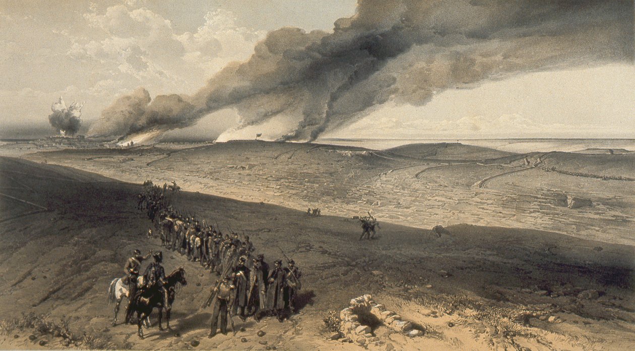 Redan und Fortgeschrittene Gräben des britischen rechten Angriffs, 1856 von William Crimea Simpson