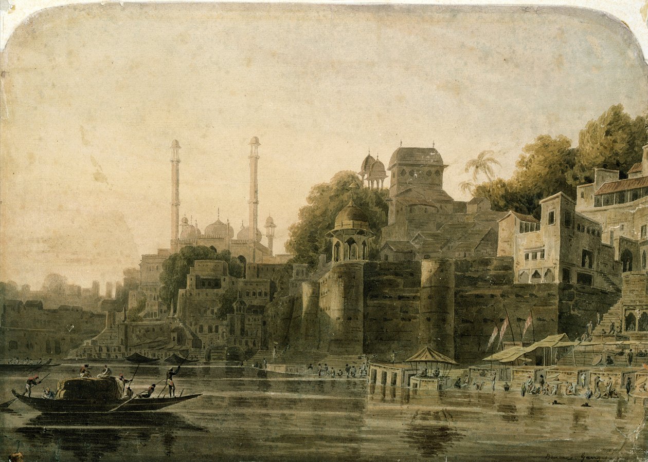 Badeszene am Ghat am Ganges von William Daniell
