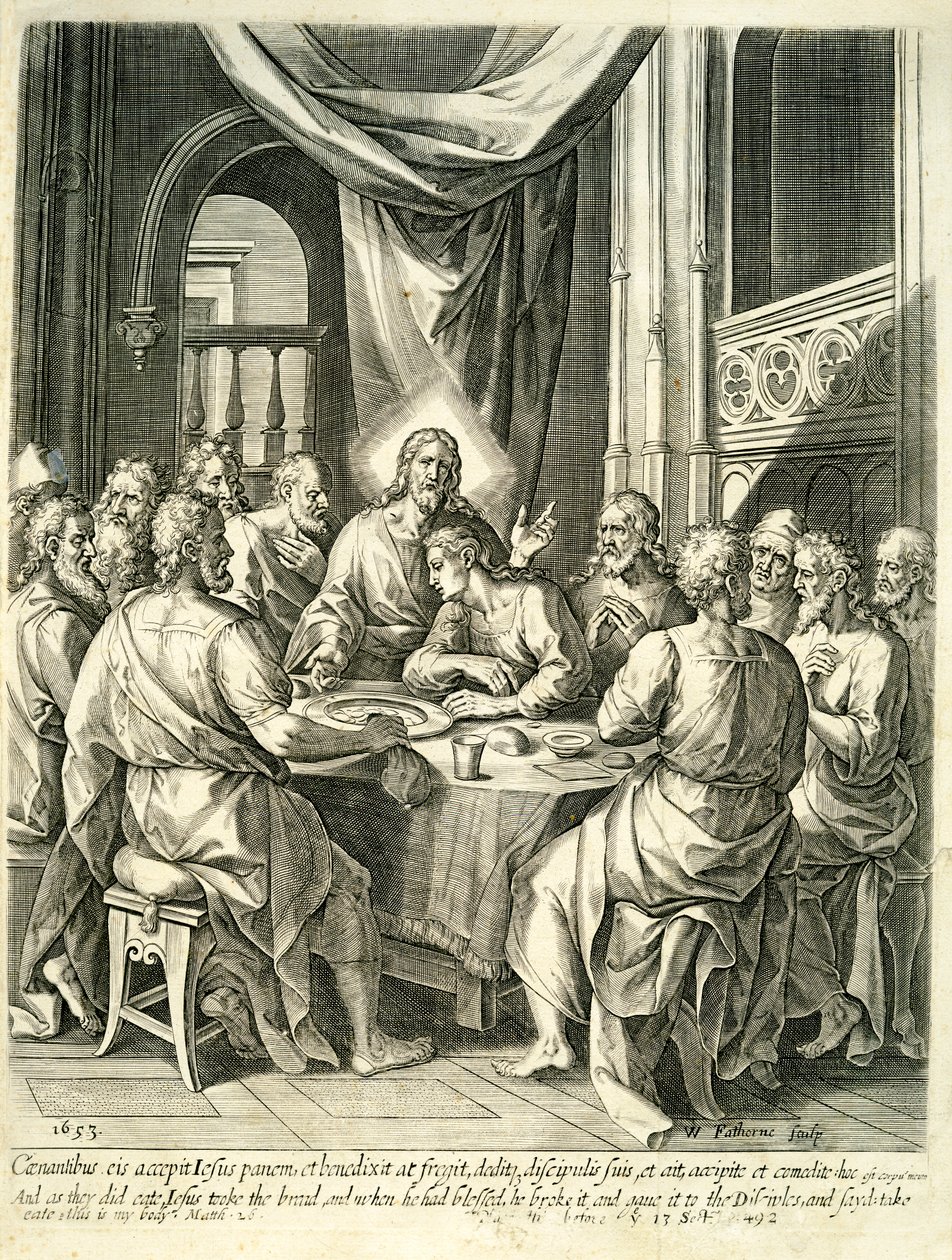 Das letzte Abendmahl, 1653 von William Faithorne