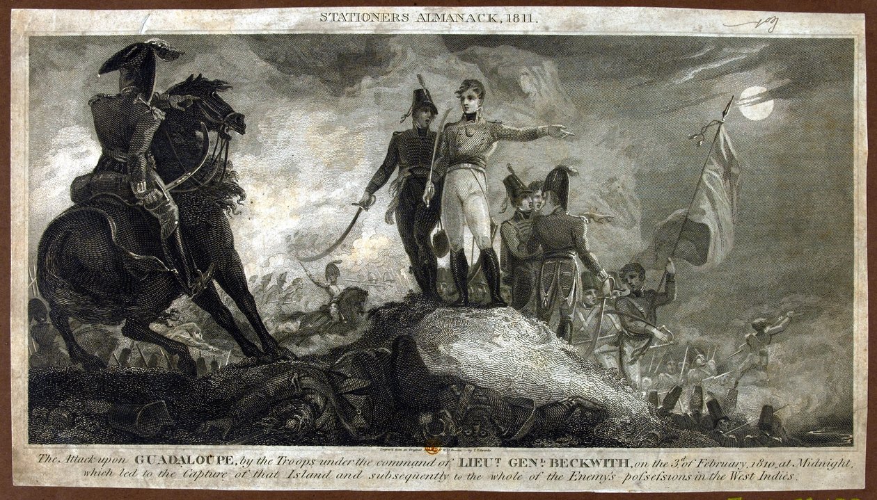 Der Angriff auf Guadeloupe, durch die Truppen unter dem Kommando von Lt. Gen. Beckwith, am 3. Februar 1810 um Mitternacht, aus 