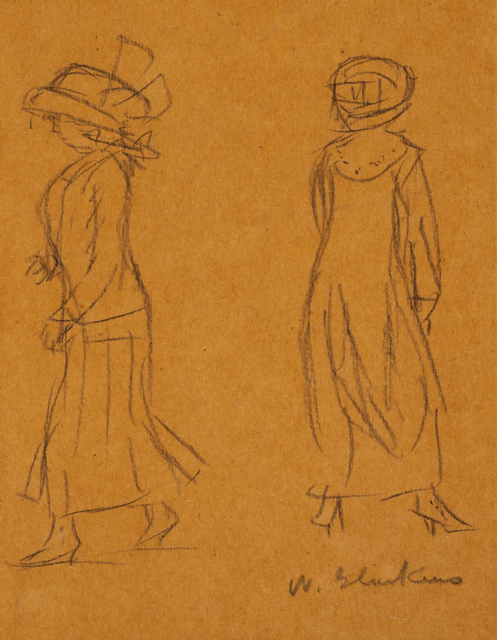 Zwei Frauen, die voneinander weggehen von William James Glackens