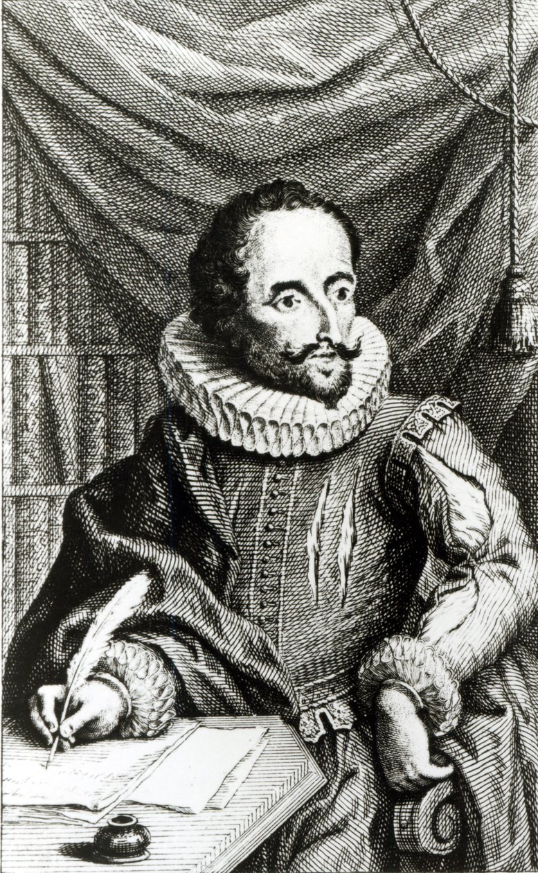 Porträt von Miguel de Cervantes Saavedra (1547-1616), graviert von Jacob Folkema (1692-1767) von William Kent
