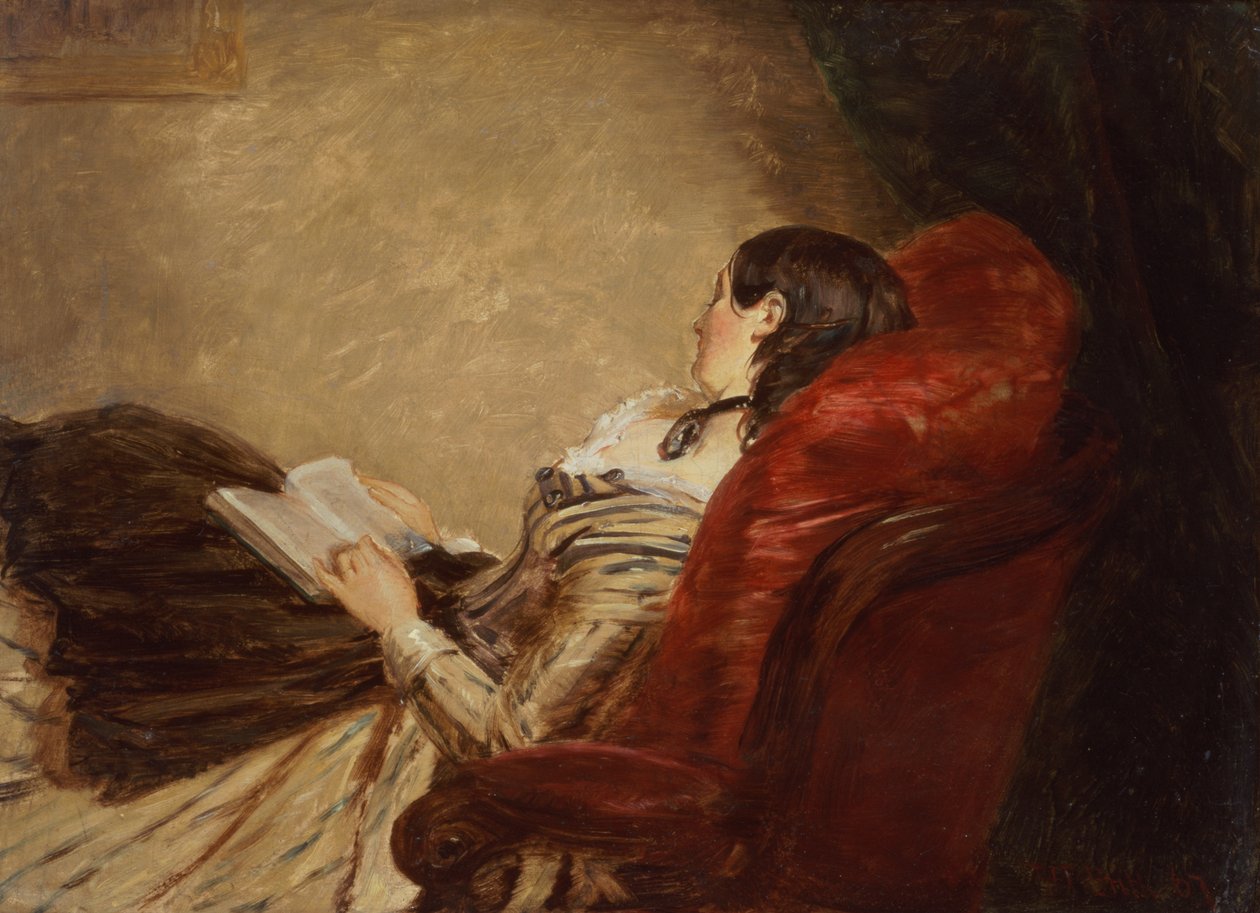 Skizze der schlafenden Frau des Künstlers im Stuhl von William Powell Frith