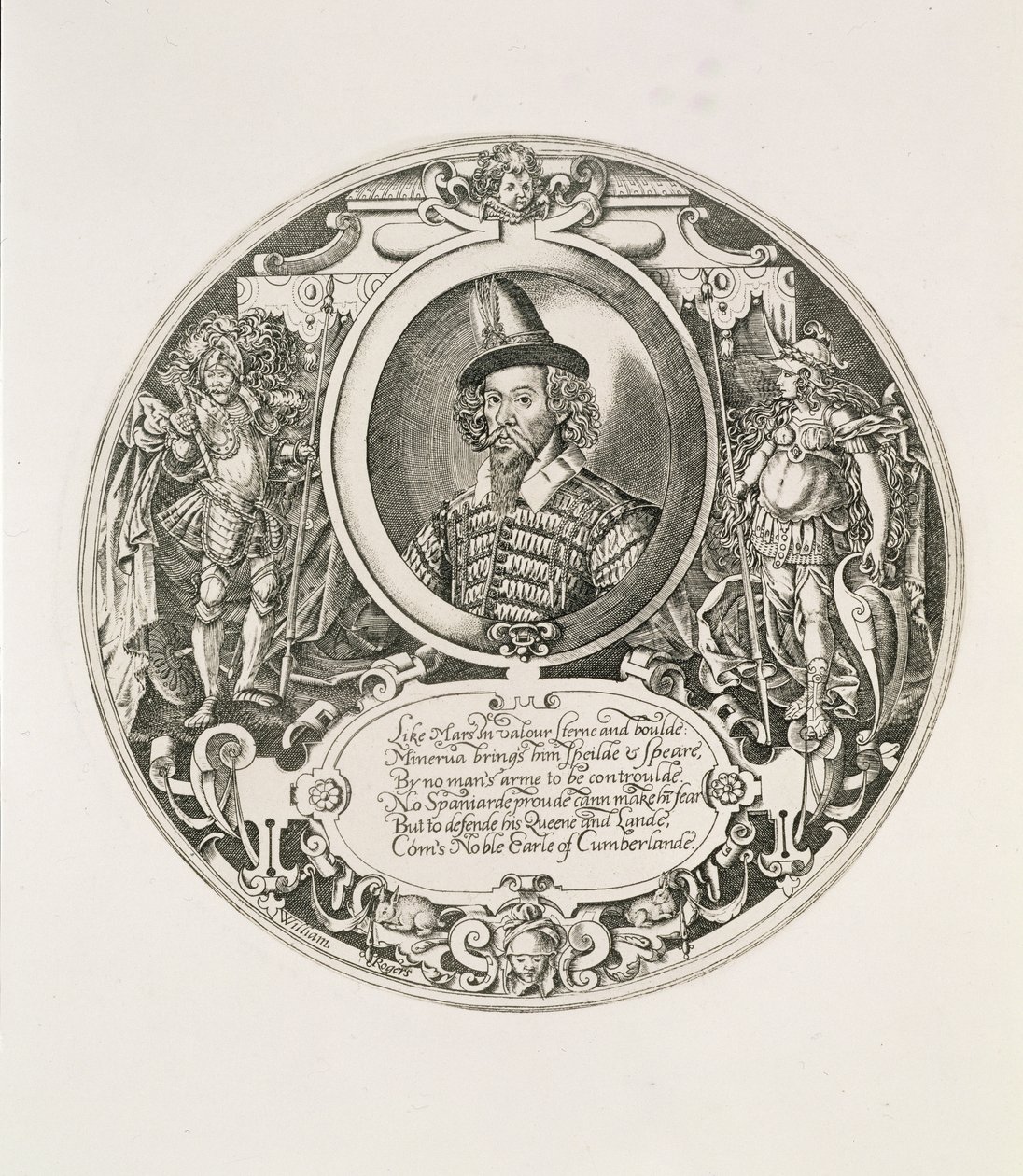 Porträt von George Clifford (1558-1605) 3. Earl of Cumberland, graviert vom Künstler, um 1590 von William Rogers