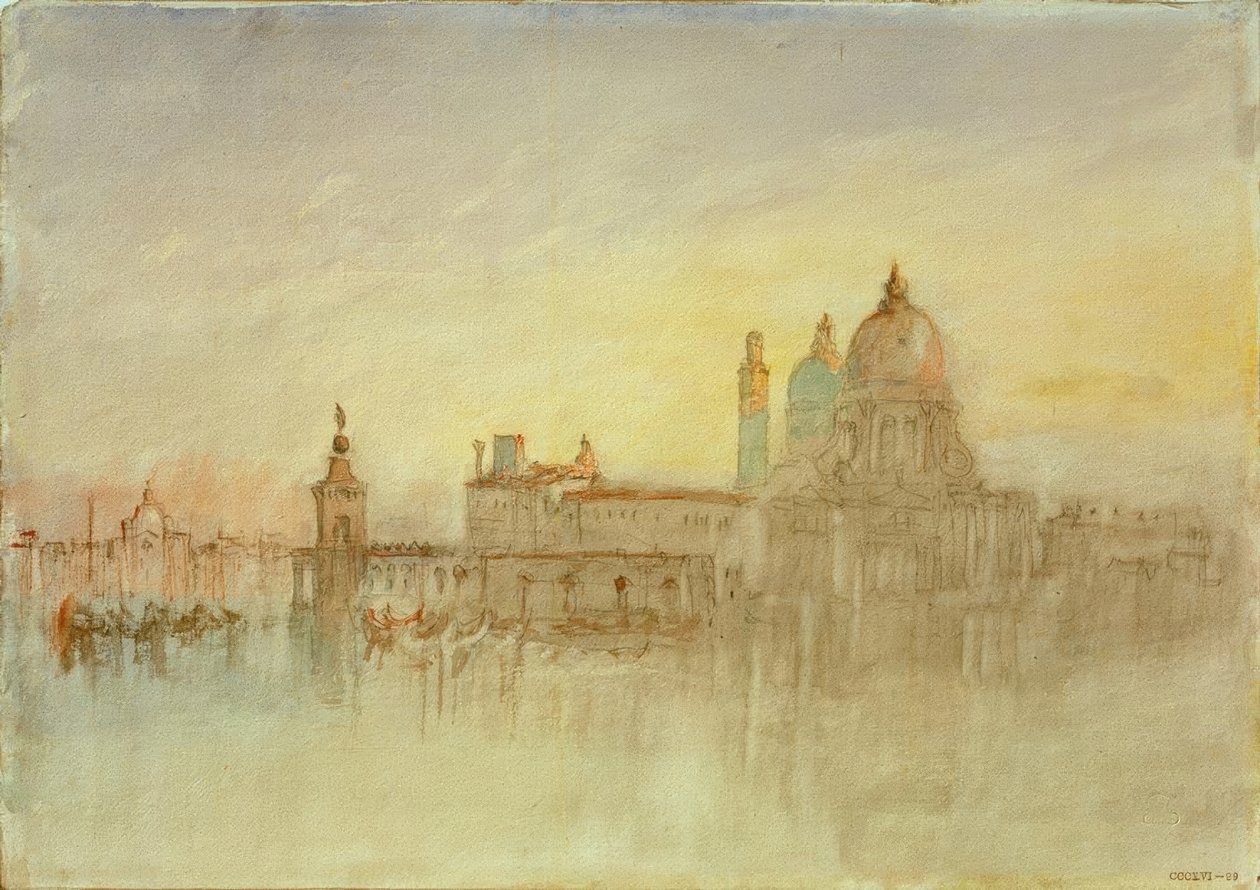 Die Punta della Dogana und Santa Maria della Salute bei Dämmerung von Joseph Mallord William Turner