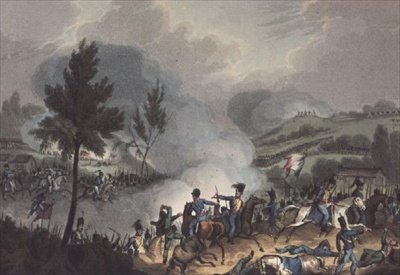 Schlacht von Grigo, 11. Mai 1809, graviert von Daniel Havell von William after Heath