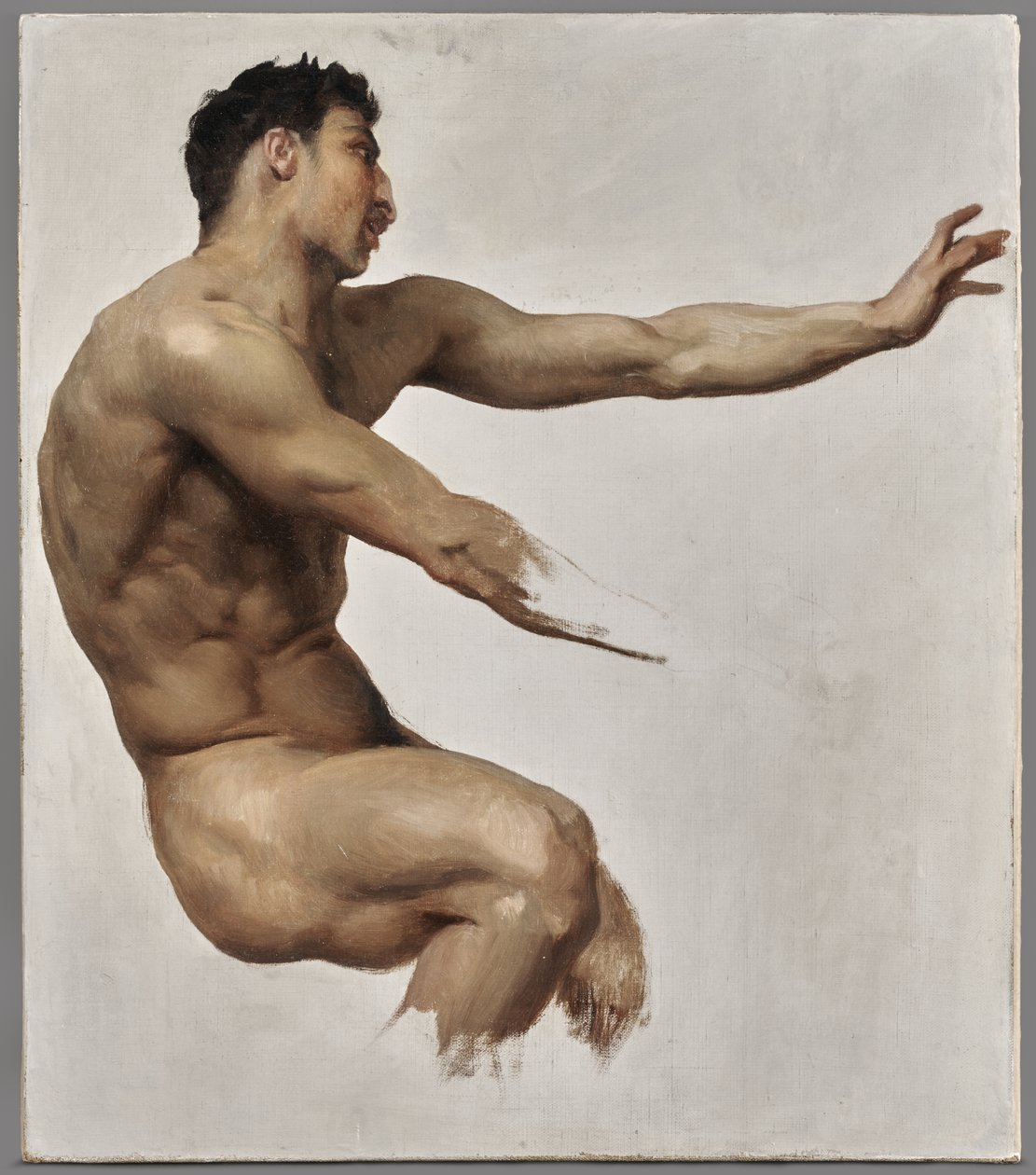 Studie eines Satyrs für Nymphen und Satyr, ca. 1873 von William Adolphe Bouguereau