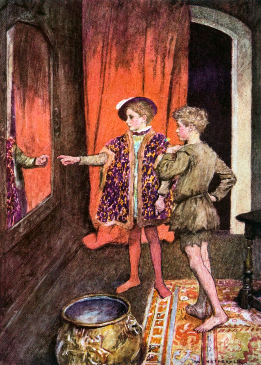 "Die beiden gingen und standen Seite an Seite vor einem großen Spiegel" von William (after) Hatherell