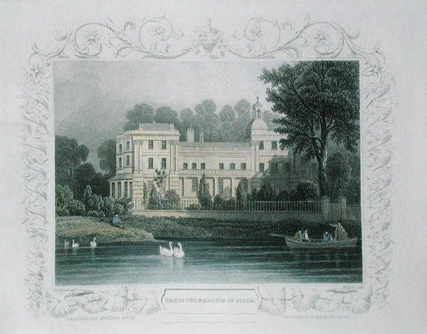 Der Sitz des Marquis von Ailsa am Fluss Thames in Twickenham, graviert von W. Taylor, ca. 1840 von William (after) Tombleson