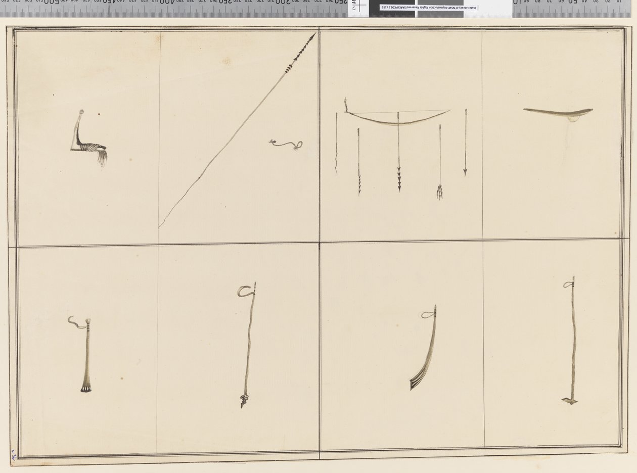 Seite 36 Einheimische Waffen. Unsigned, untitled and undated von William (attr. to) Hodges