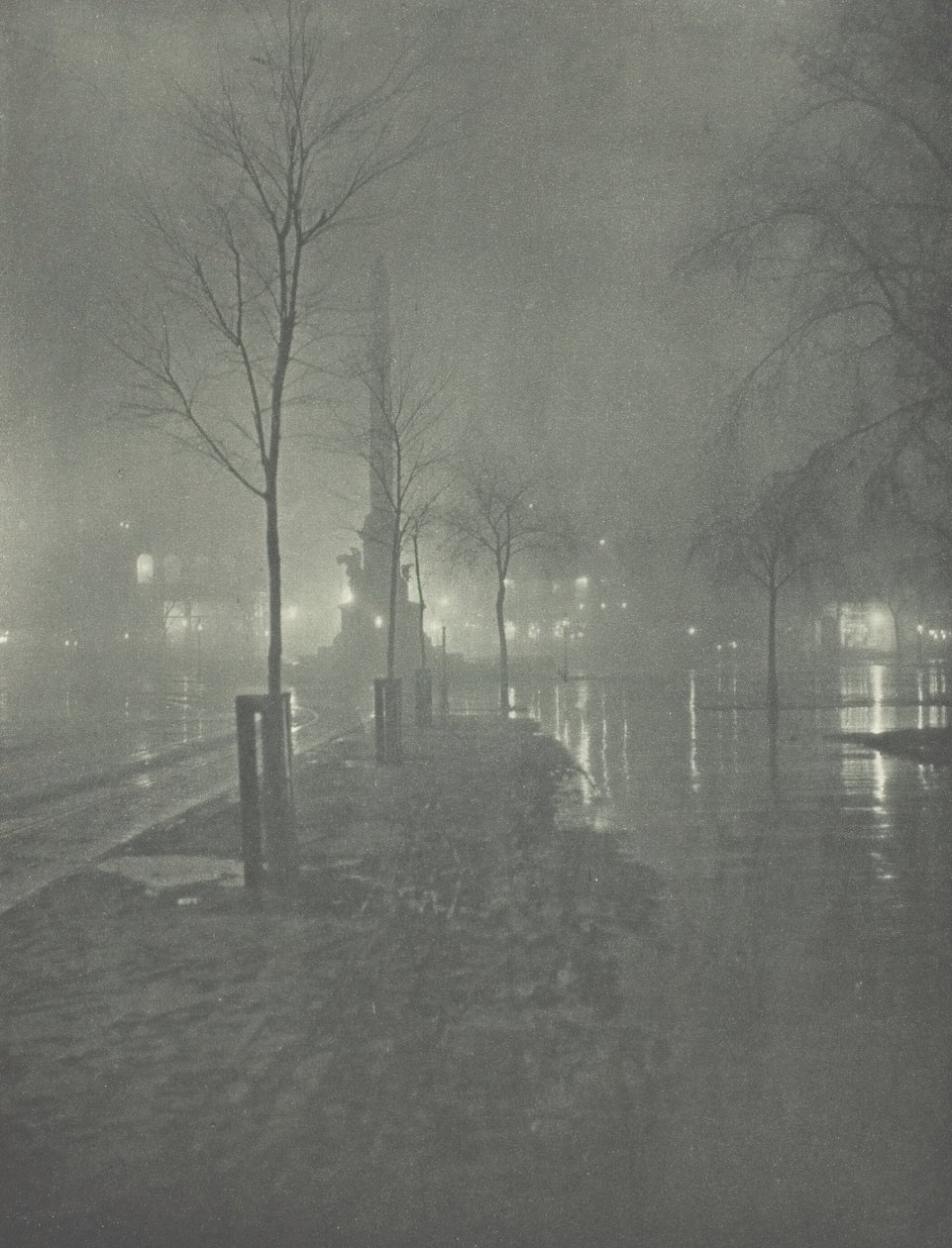 Nasse Nacht, Columbus Circle, New York von William A. Fraser