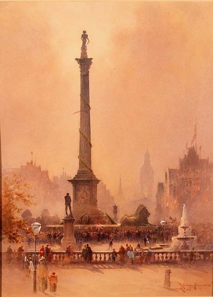 Die Feier des Trafalgar Day, Trafalgar Square von William Allister Macdonald