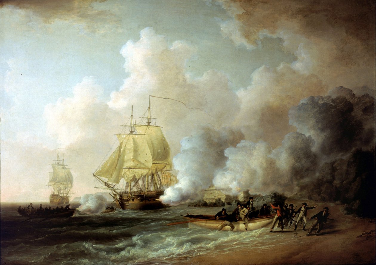 Die Eroberung von Fort Louis (Martinique) durch die Briten am 20. März 1794 von William Anderson