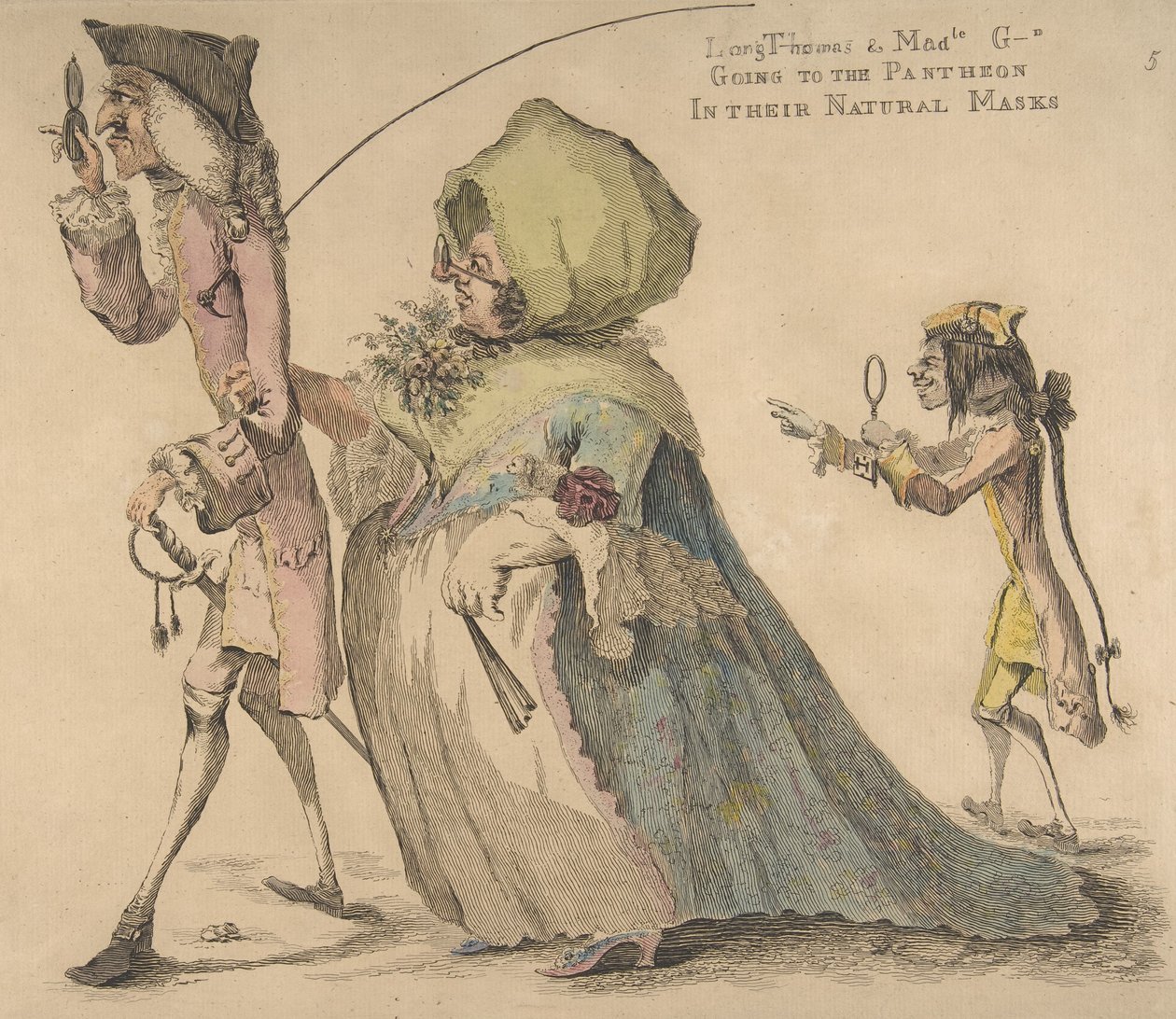 Long Thomas und Mad-le G-d gehen zum Pantheon in ihren natürlichen Masken von William Austin