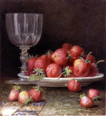 Erdbeeren und ein Glas von William B. Hough