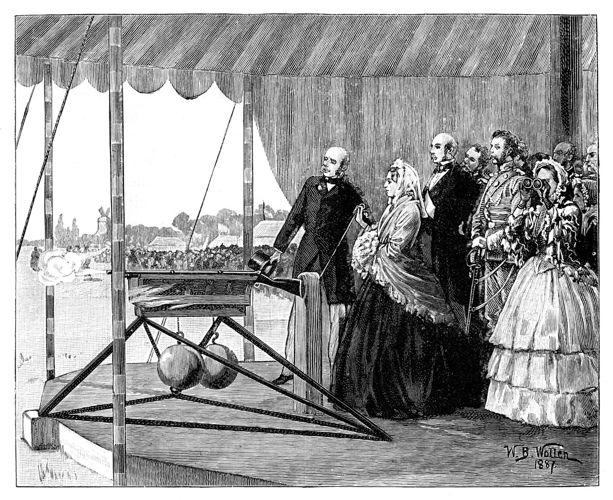 Königin Victoria feuert den ersten Schuss in Wimbledon ab, Juli 1860, 1887 von William Barnes Wollen