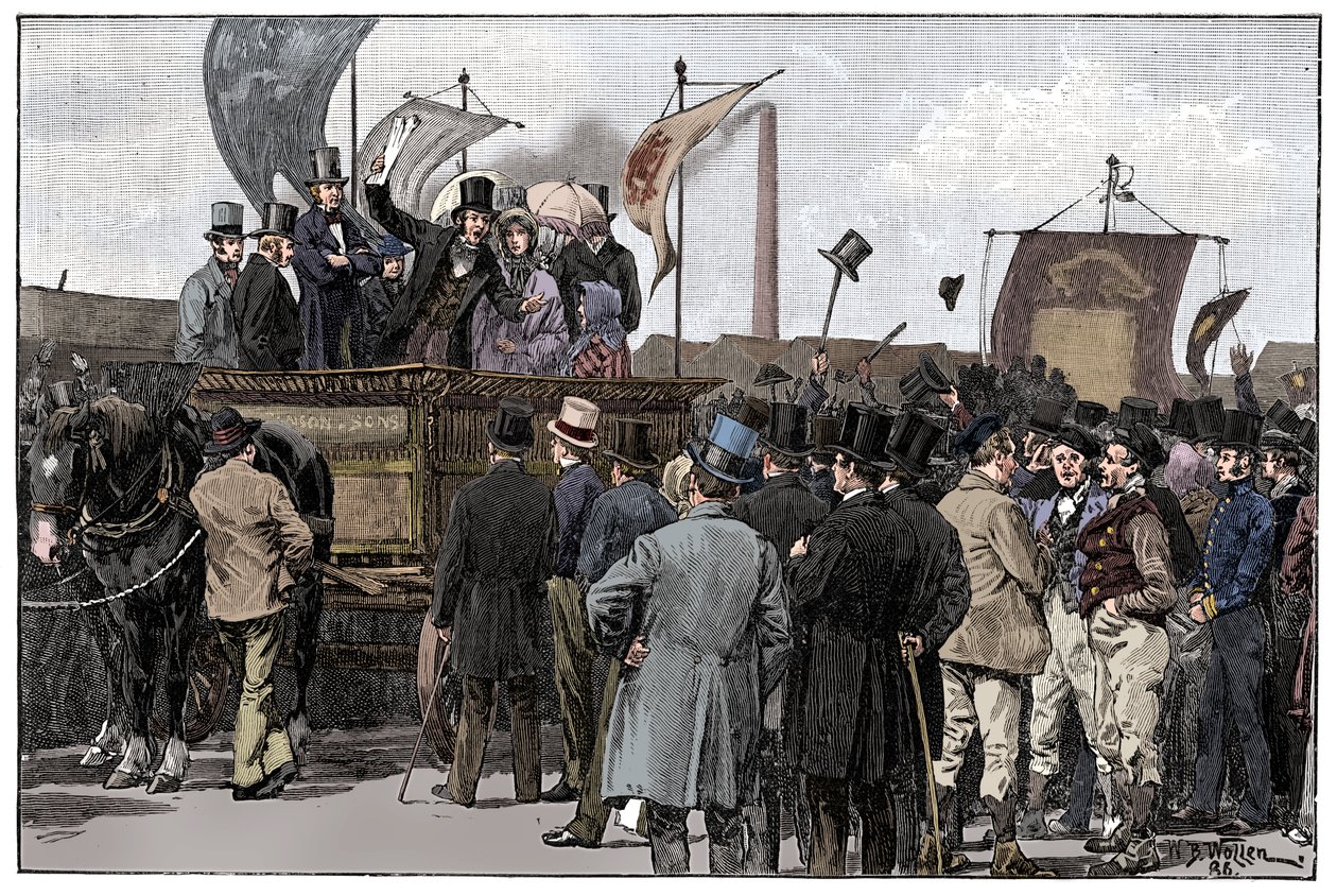 Die Chartisten-Demonstration auf dem Kennington Common, 1848, 1900 von William Barnes Wollen