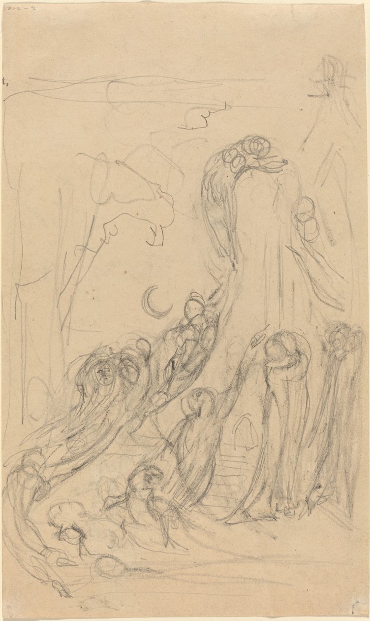 Eine Auferstehungsszene (Die Streiche der Geister) von William Blake