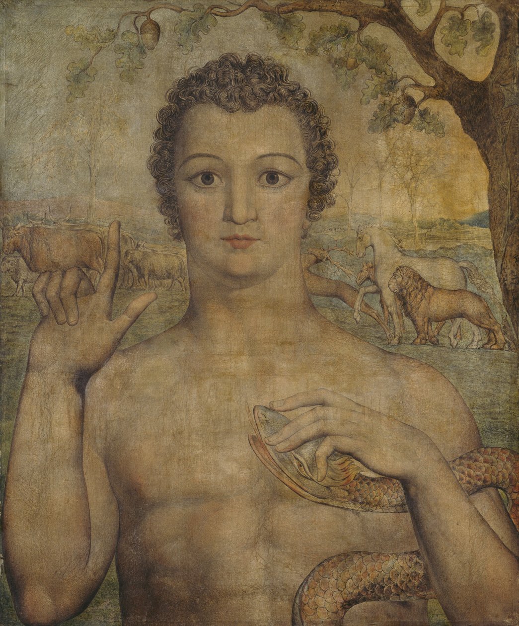 Adam benennt die Tiere von William Blake