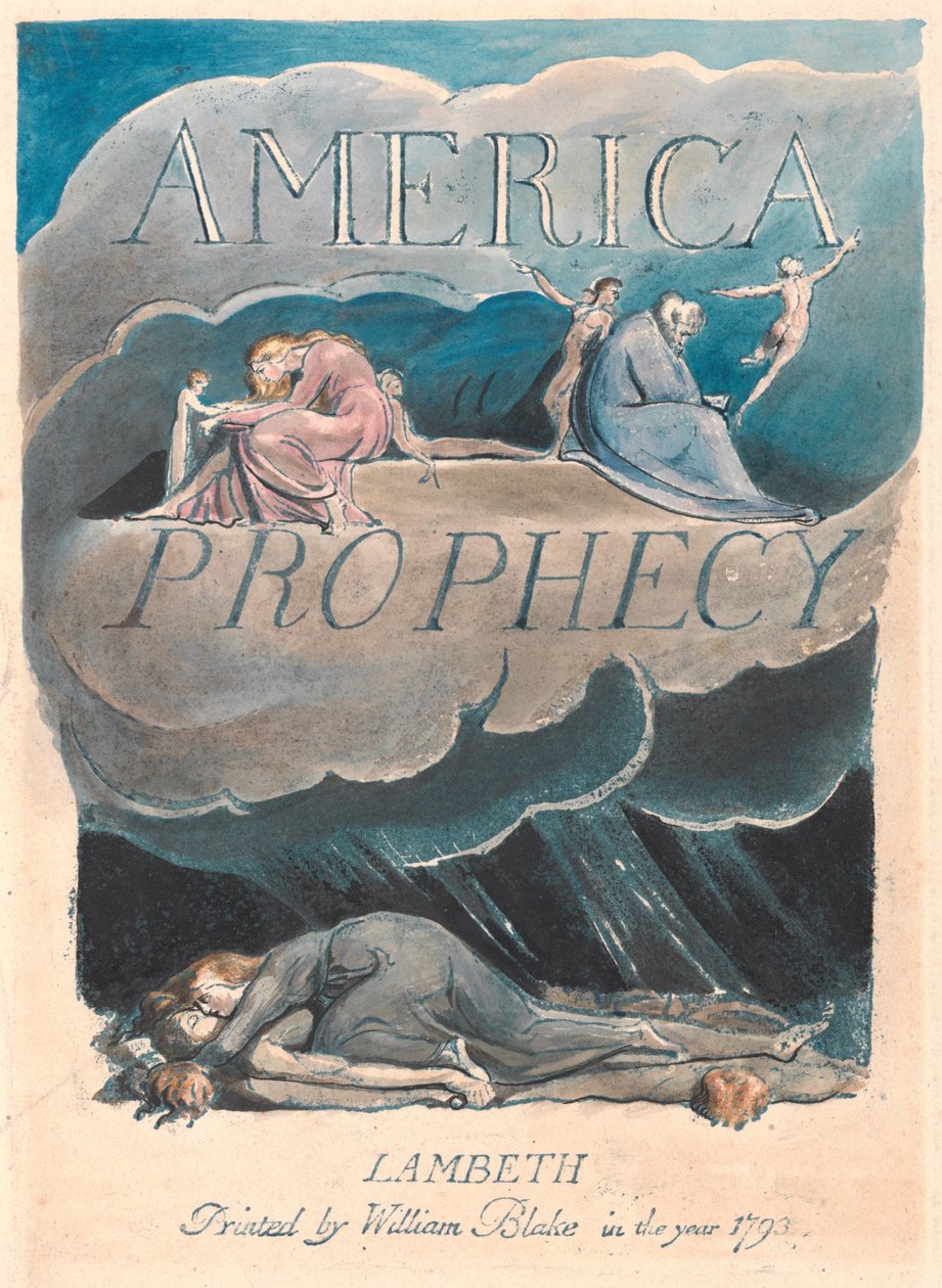 Amerika. Eine Prophezeiung, Tafel 2, Titelseite von William Blake