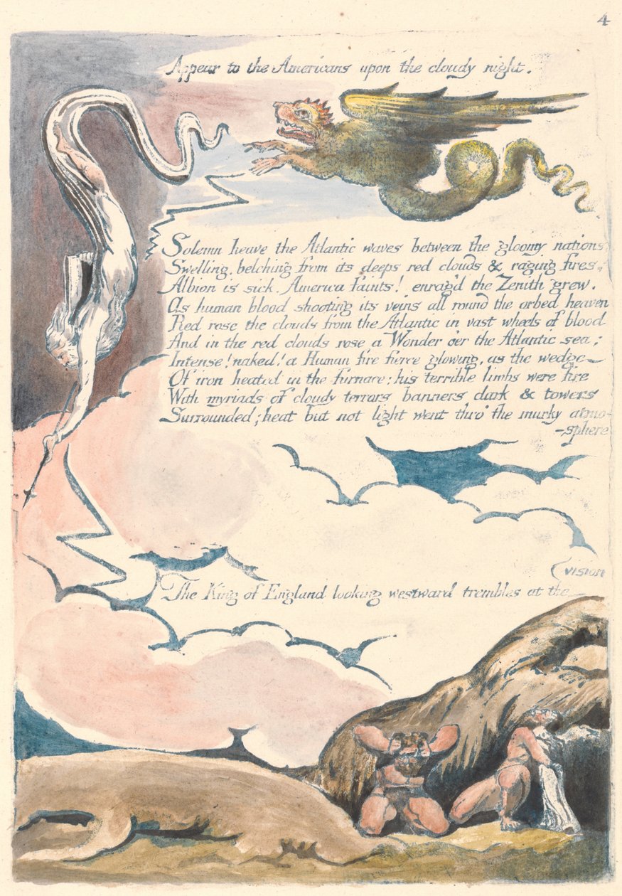 Amerika. Eine Prophezeiung, Platte 6, Erscheine den Amerikanern.... von William Blake