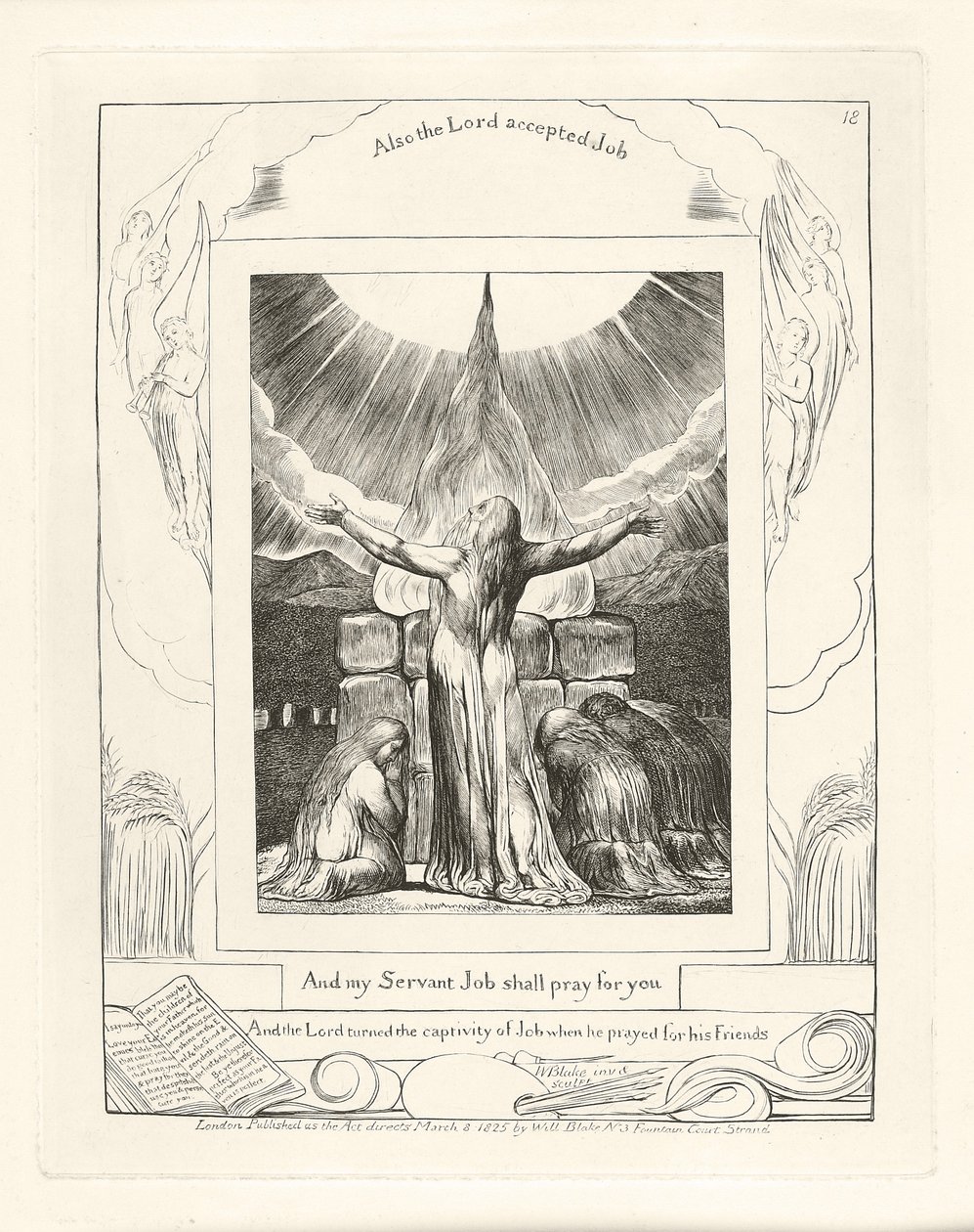 Und mein Diener Hiob wird für euch beten, 1825 von William Blake