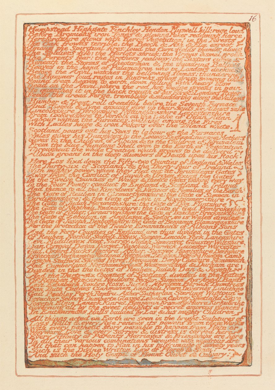 "Hampstead Highgate Finchley Hendon Muswell Hill..." (Platte 16) von William Blake