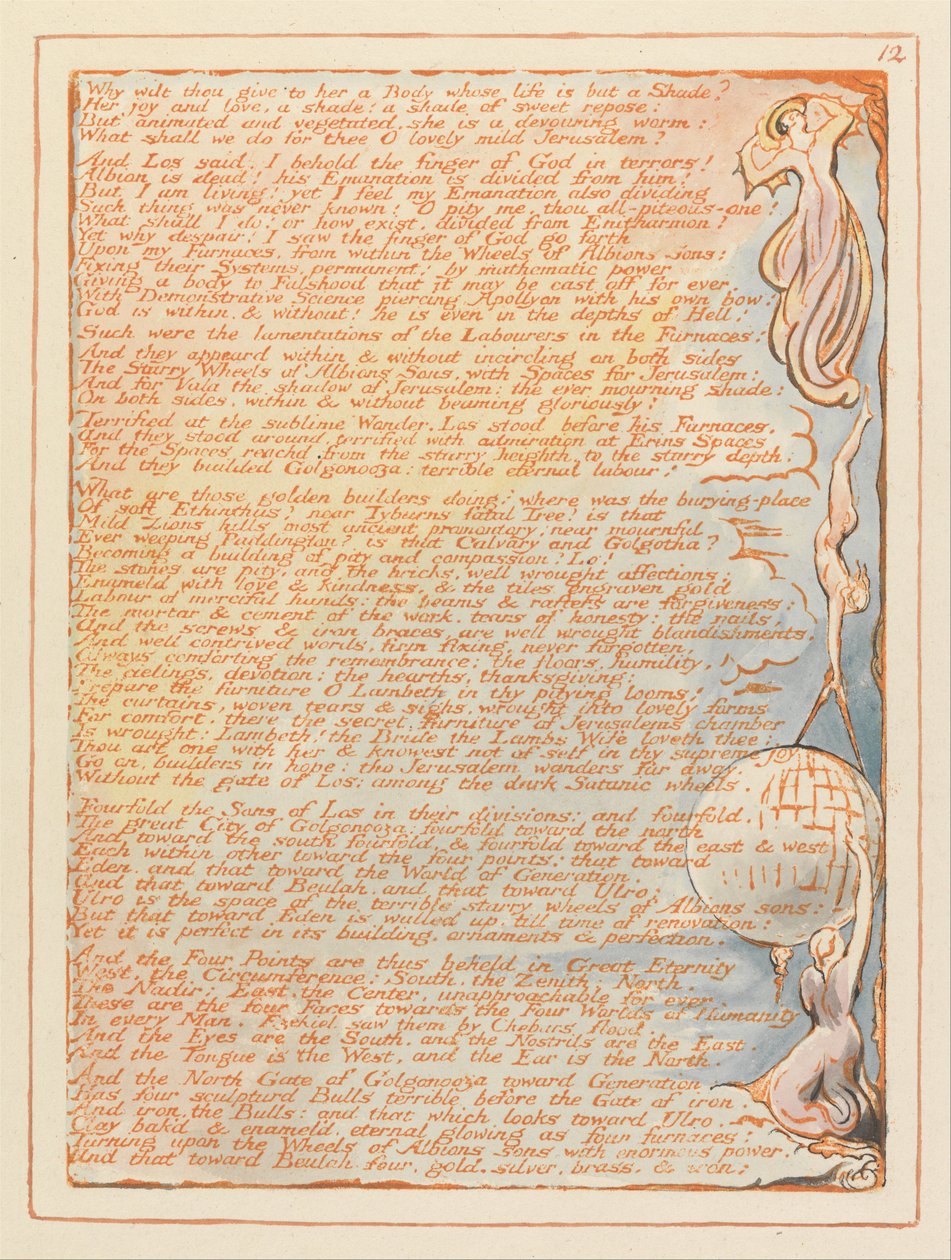 Jerusalem, Tafel 12, Warum willst du ihr geben.... von William Blake