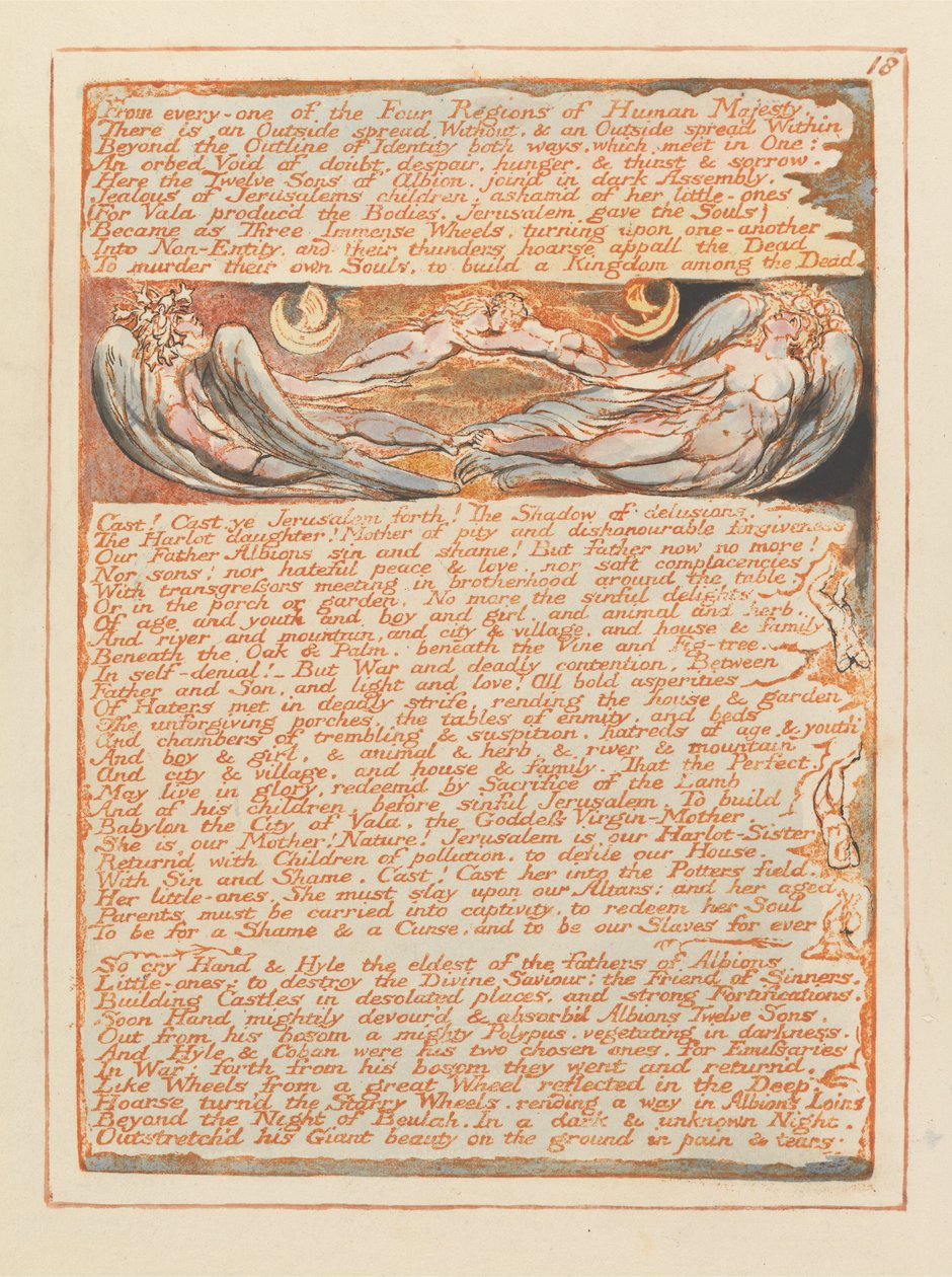 Jerusalem, Platte 18, Aus jeder der vier Regionen.... von William Blake