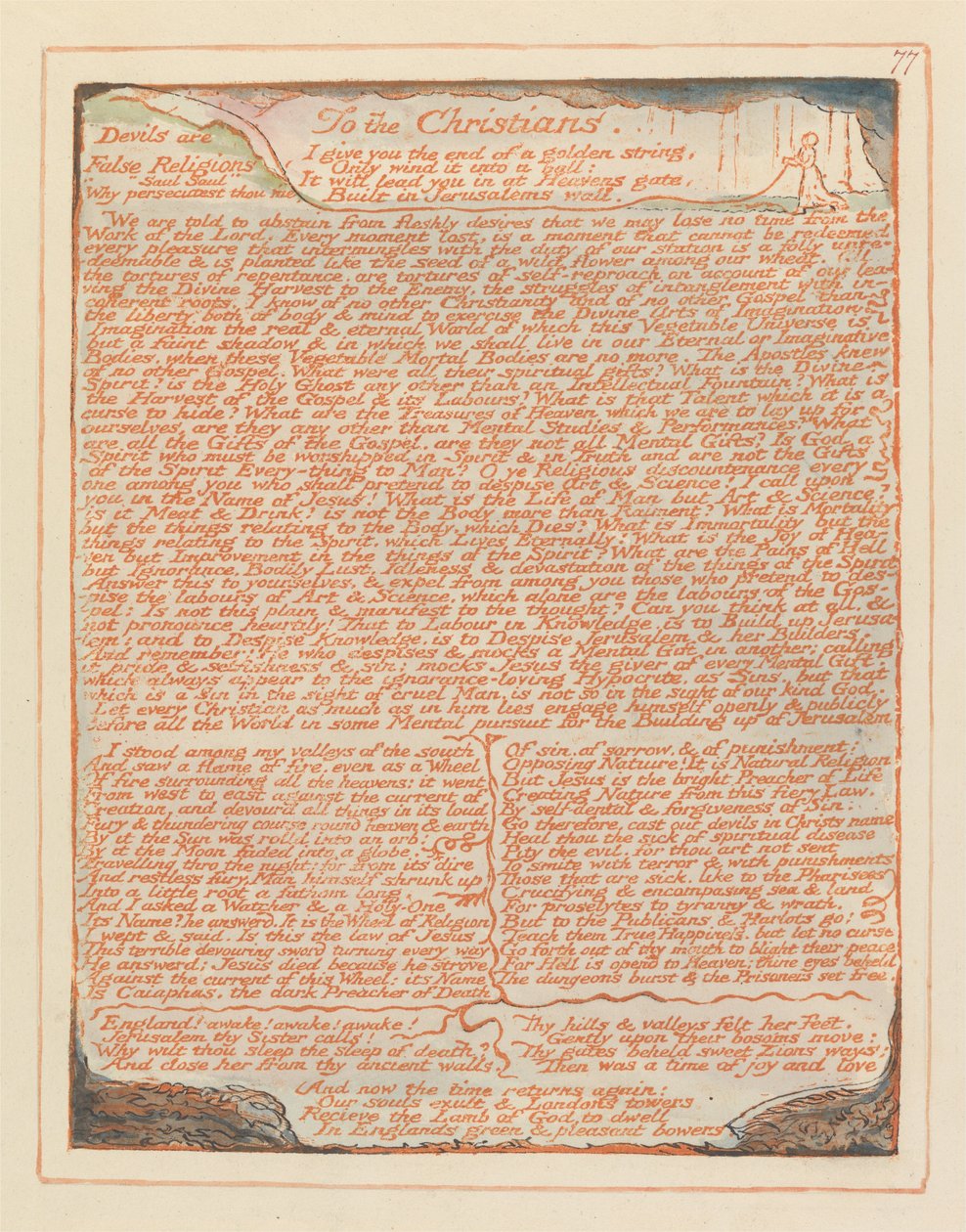 Jerusalem, Tafel 77, An die Christen.... von William Blake