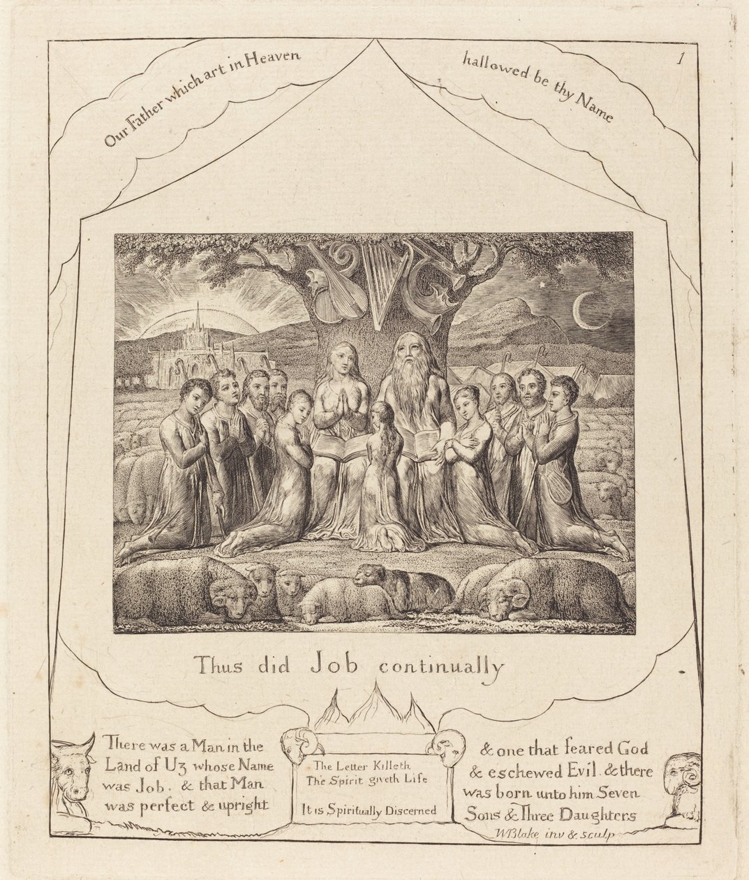 Hiob und seine Familie von William Blake