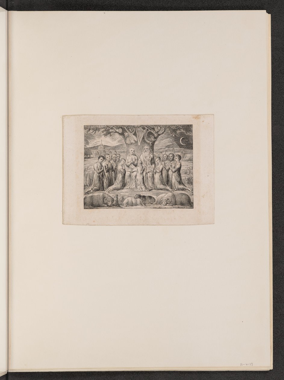 Hiob und seine Familie, 1825 von William Blake