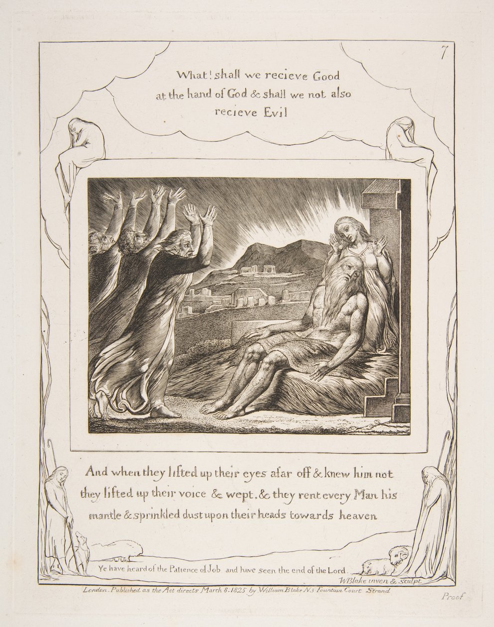 Jobs Tröster, aus Illustrationen des Buches Hiob von William Blake