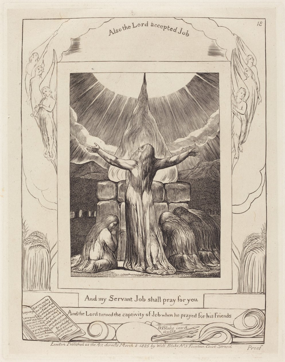 Opfer des Hiob von William Blake