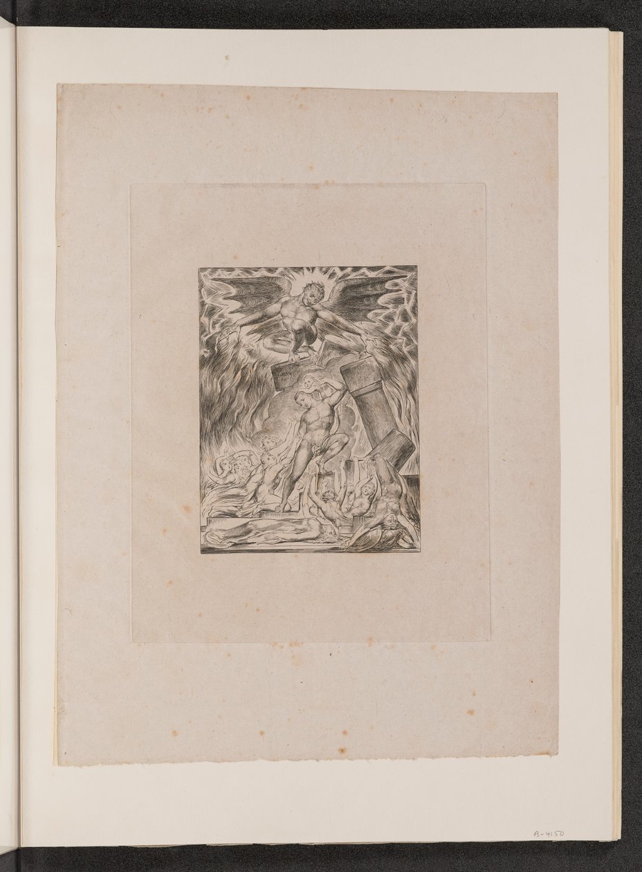 Hiobs Söhne und Töchter von Satan überwältigt von William Blake