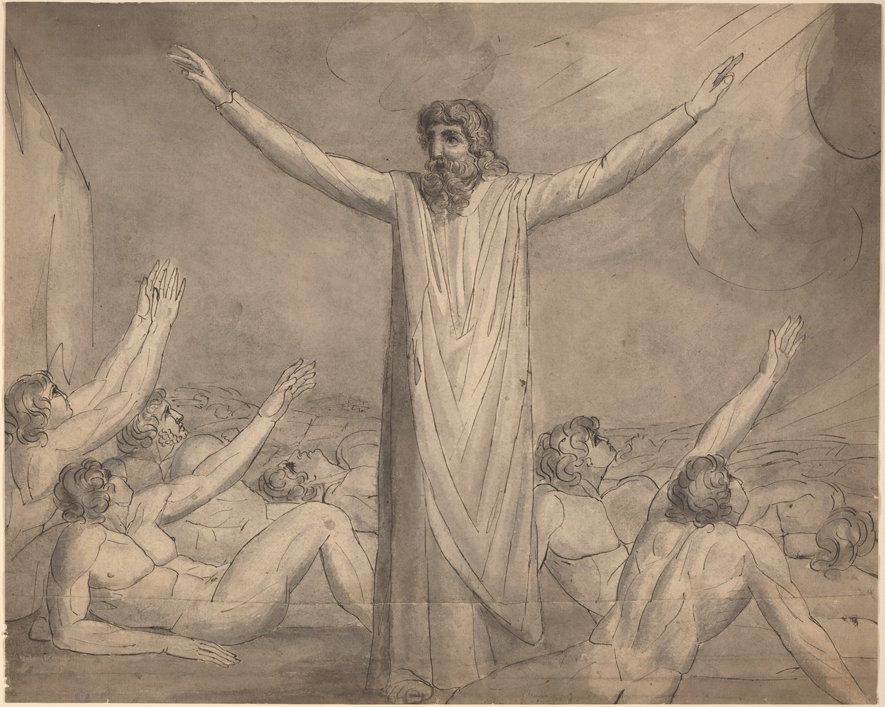 Moses stoppt die Plage (?) von William Blake