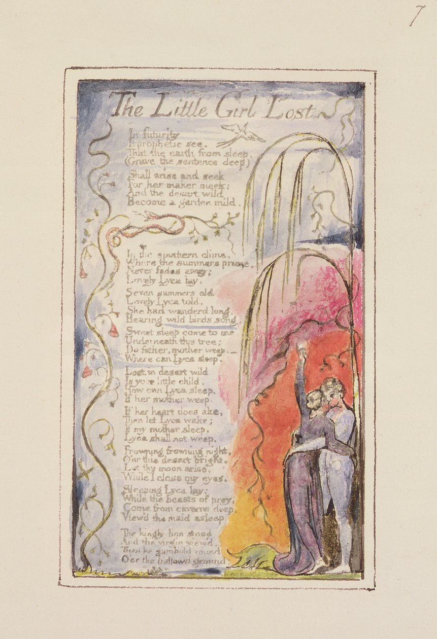 Die kleine verlorene Mädchen: Platte 35 aus Songs of Innocence and of Experience (Kopie R) ca. 1802-08 von William Blake