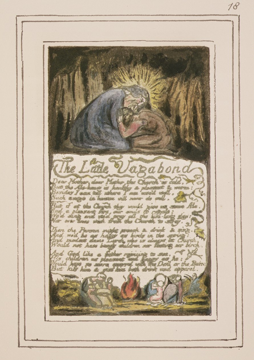 Der kleine Vagabund: Platte 46 aus Songs of Innocence and of Experience (Kopie R) ca. 1802-08 von William Blake