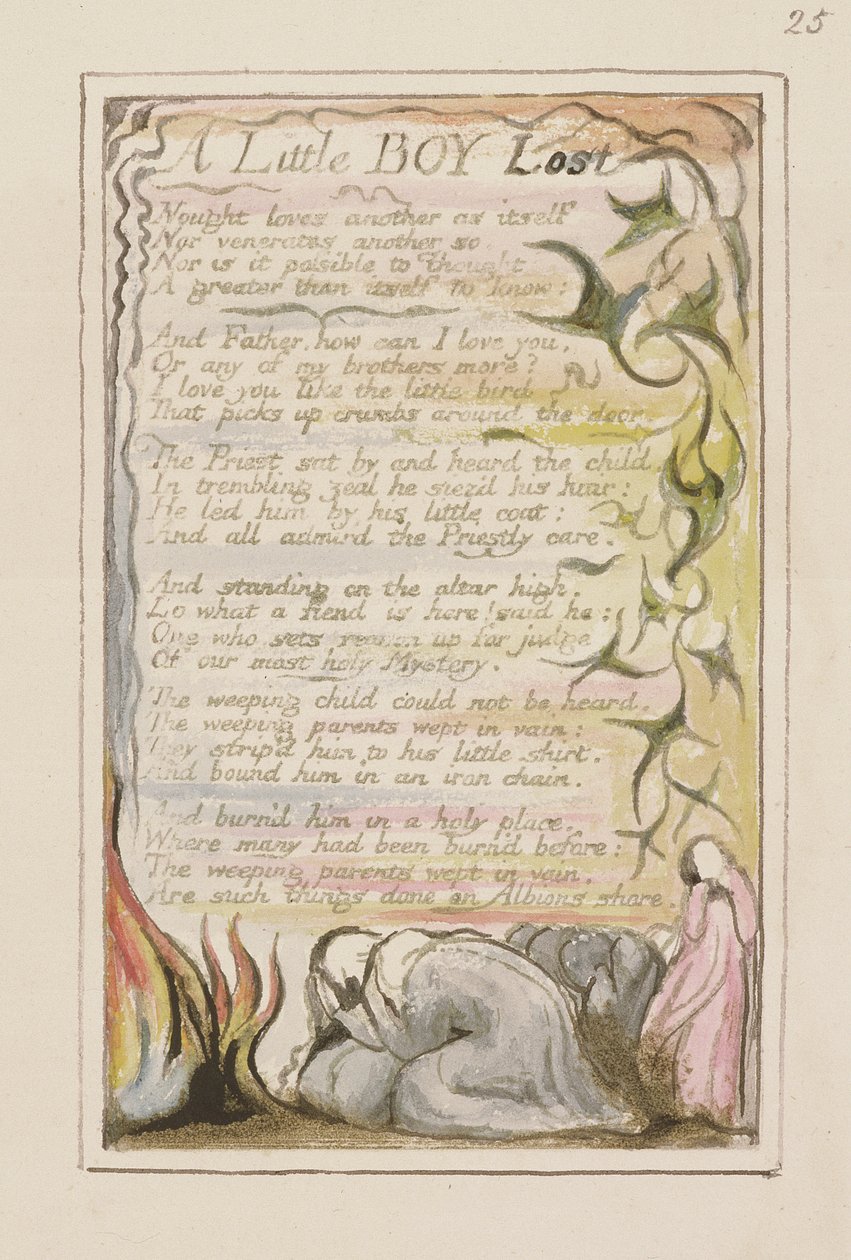 Ein kleiner verlorener Junge: Platte 53 aus Songs of Innocence and of Experience (Kopie R) ca. 1802-08 von William Blake