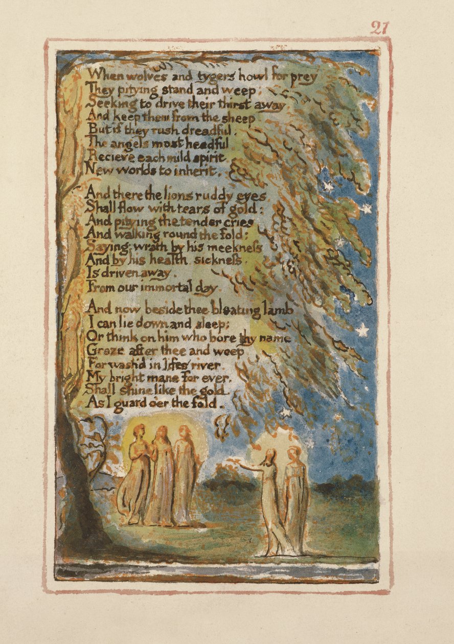 Nacht (Fortsetzung): Platte 21 aus Songs of Innocence and of Experience (Kopie AA) ca. 1815-26 von William Blake