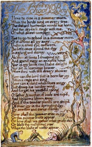 Der Schuljunge: Platte 53 aus Songs of Innocence and of Experience (Kopie AA) von William Blake