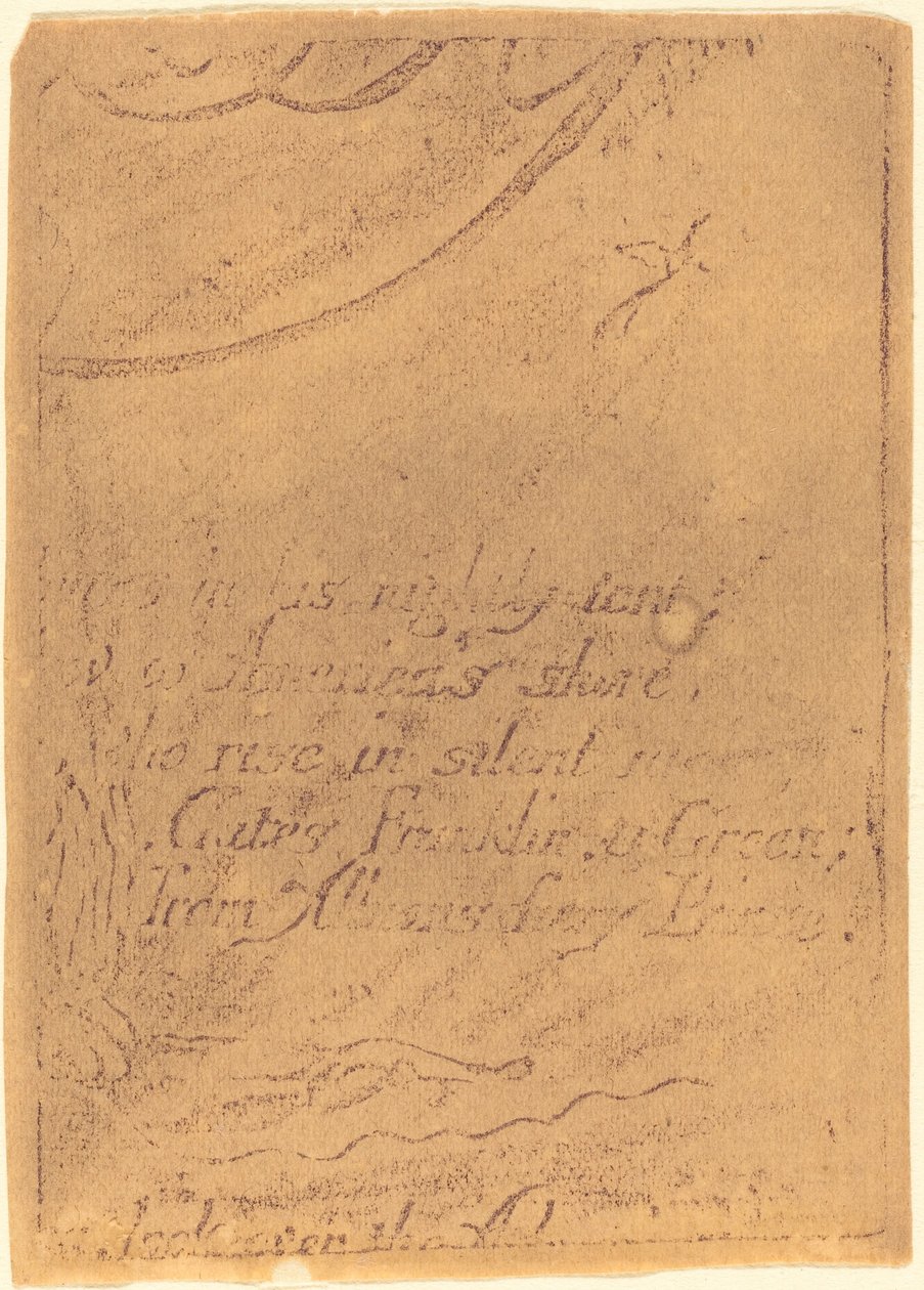 Neudruck aus Fragment der stornierten Platte für "Eine Prophezeiung" von William Blake