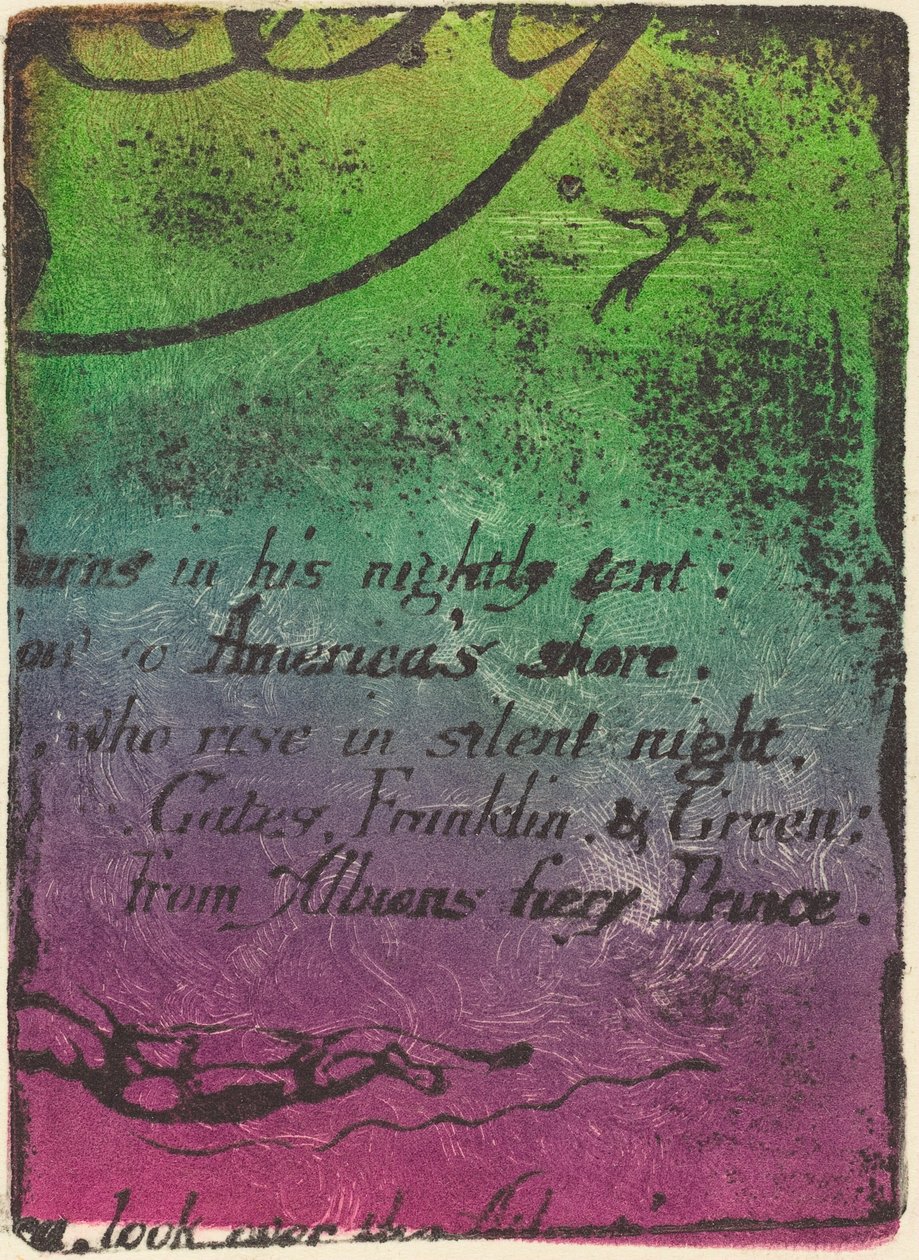 Neudruck aus Fragment der stornierten Platte für "A Prophecy" von William Blake