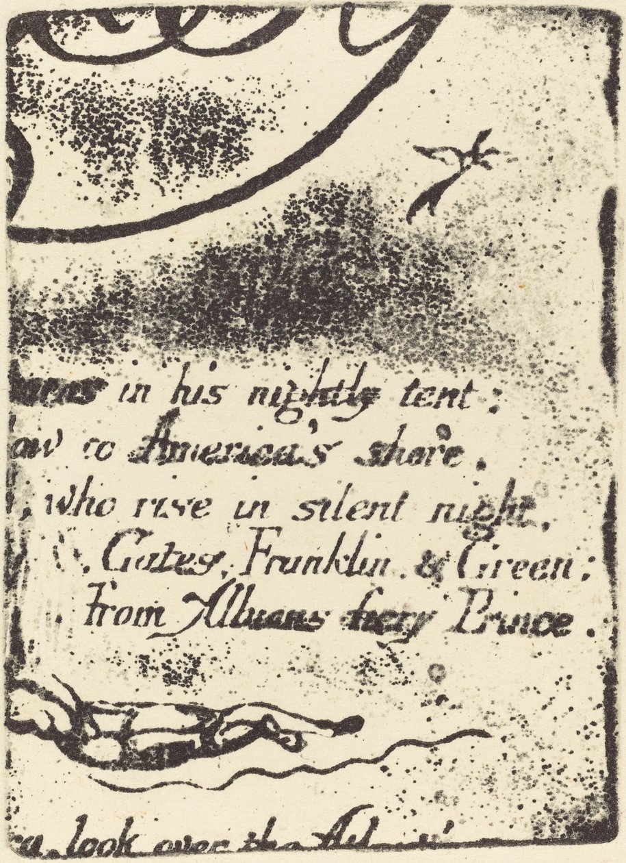 Neudruck aus Fragment der annullierten Platte für A Prophecy von William Blake