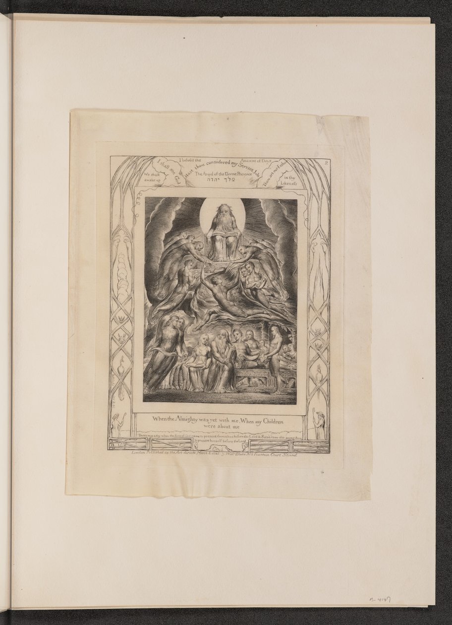 Satan vor dem Thron Gottes, 1825 von William Blake