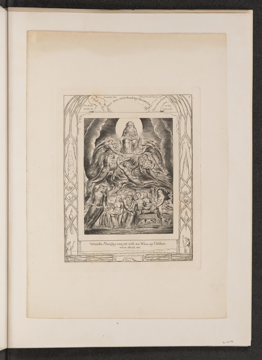 Satan vor dem Thron Gottes, 1825 von William Blake
