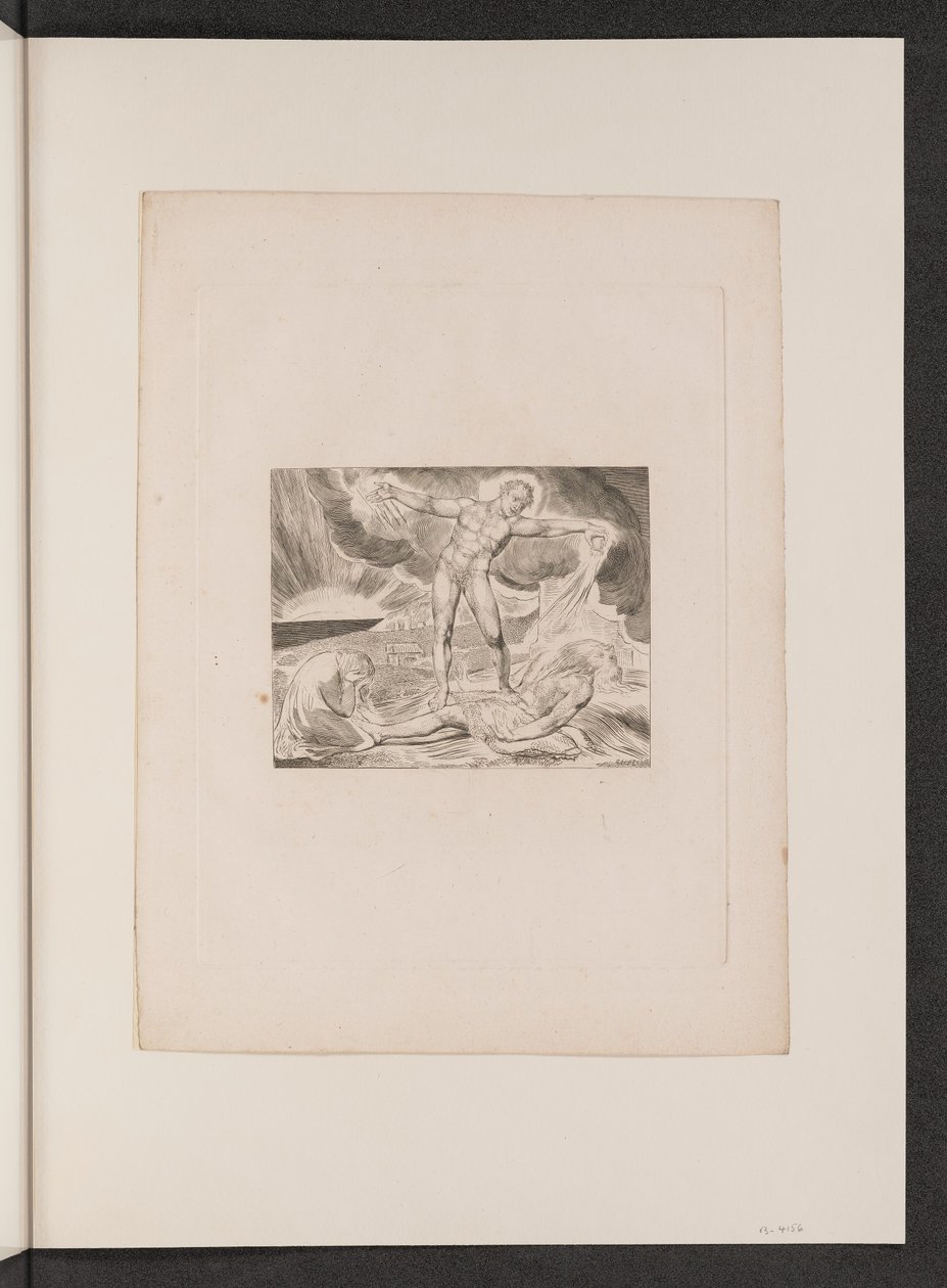 Satan schlägt Hiob mit Geschwüren von William Blake