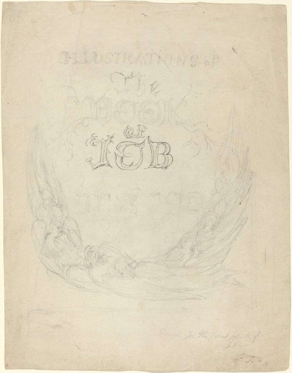 Skizze für die Titelseite der gravierten Illustrationen zum Buch Hiob von William Blake