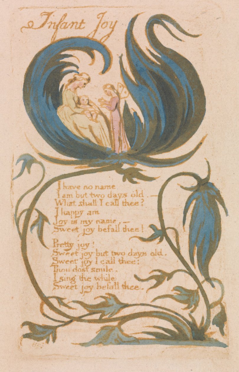 Lieder der Unschuld, Platte 14, "Infant Joy" (Bentley 25) von William Blake