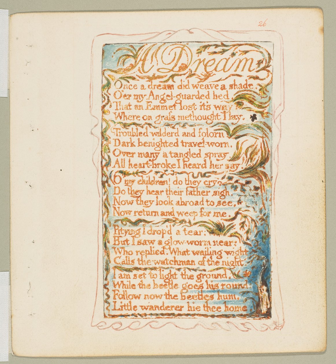 Lieder der Unschuld und der Erfahrung: Ein Traum, ca. 1825 von William Blake